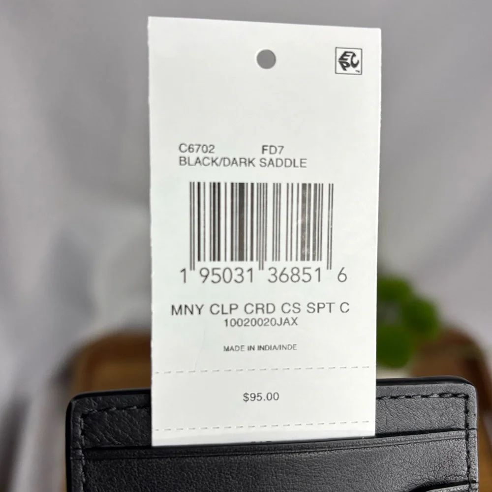 Coach Black Leather Card & Key Holder